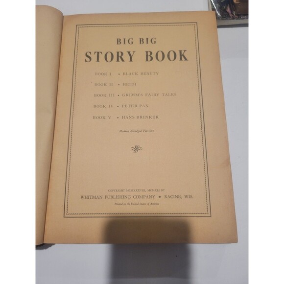 Big Big Story Book Hardcover 1938; Whitman Publishing Vintage Collectible Book - Picture 5 of 9
